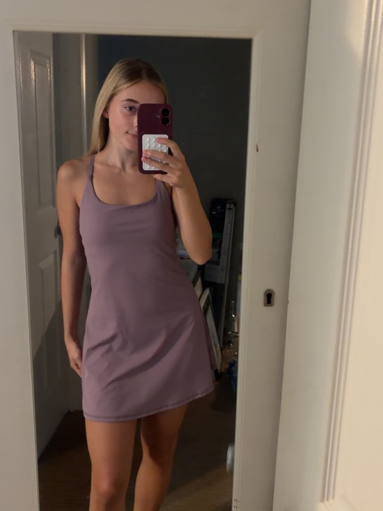 HALARA Pants - Women's Lavender Tank Mini Athletic Dress With Shorts, Built in Bra, and Pockets